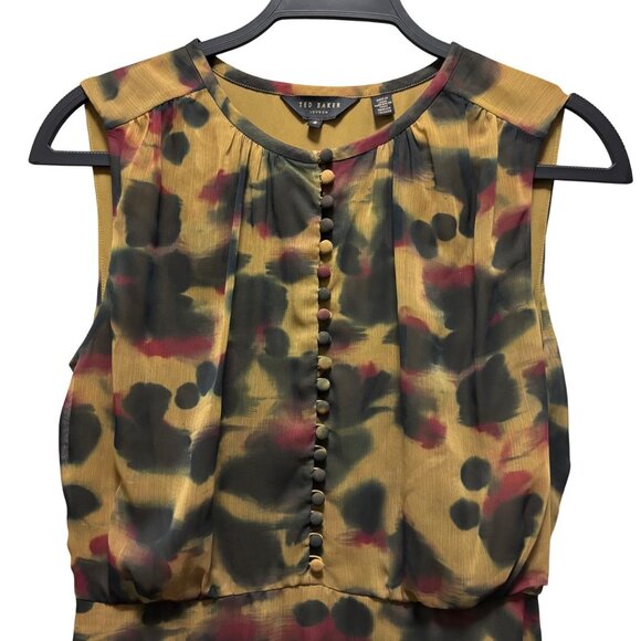 Ted Baker Womens Elvinia Animal Print Button-Up Mini Dress Size 2 US 6 - Picture 6 of 10